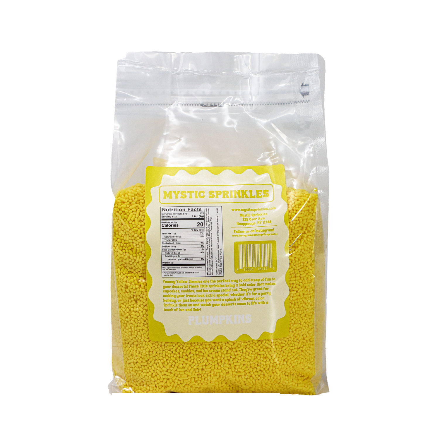 Plumpkins - Yummy Yellow Jimmies 4.2lbs Bulk Bag