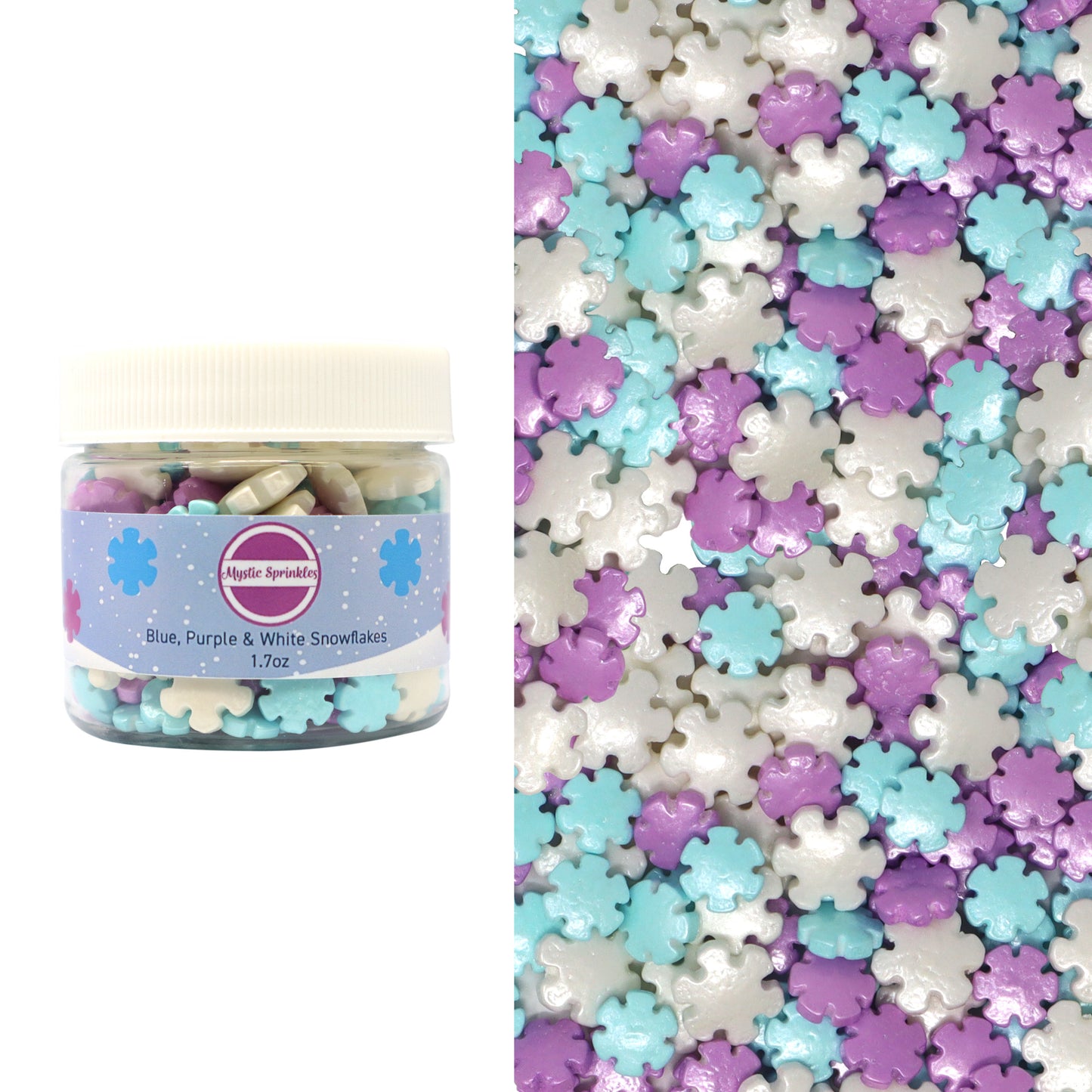 Candy Shapes Blue, Purple & White Snowflakes 1.7oz