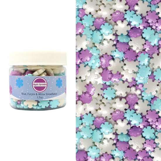 Candy Shapes Blue, Purple & White Snowflakes 1.7oz