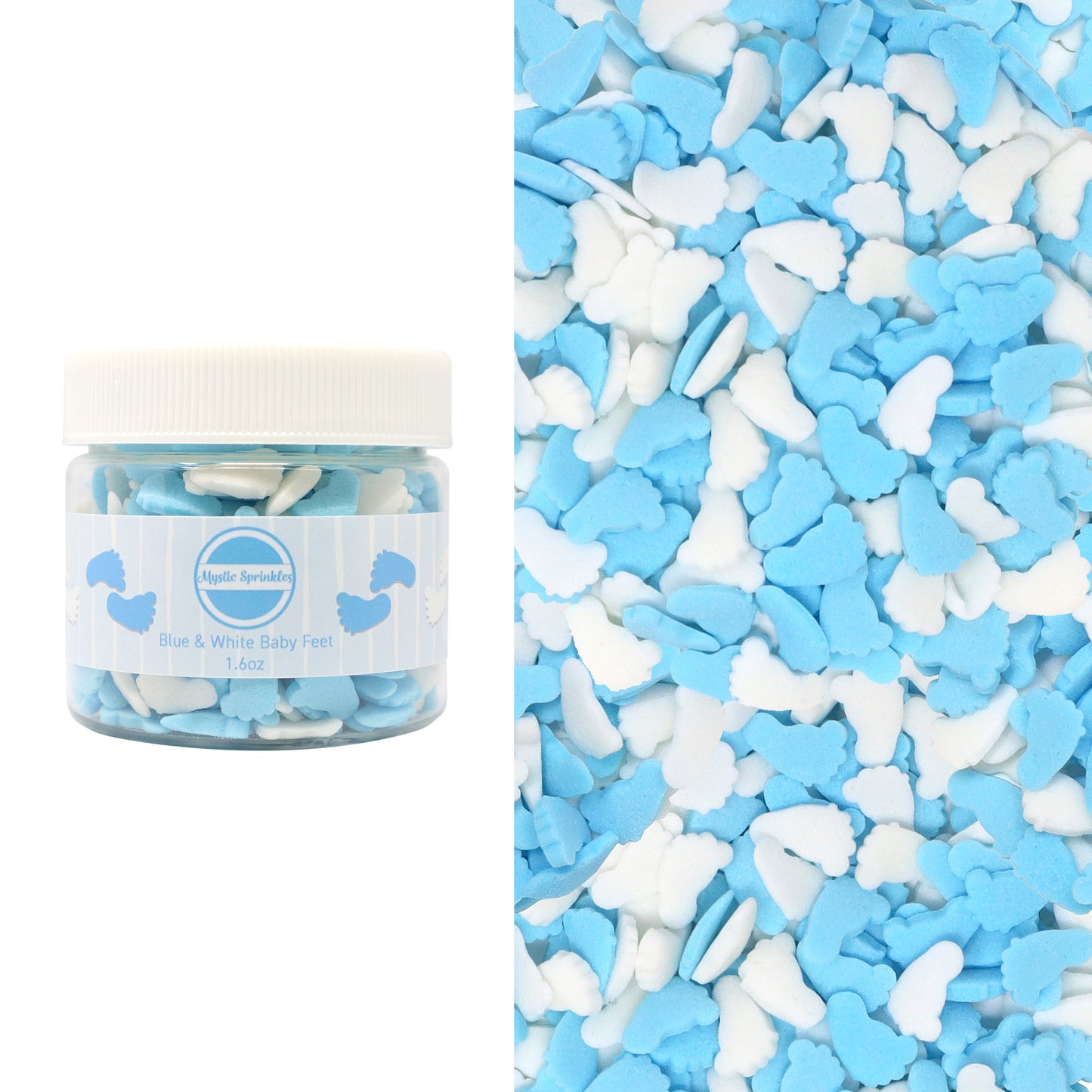 Candy Shapes Blue & White Baby Feet 1.6oz