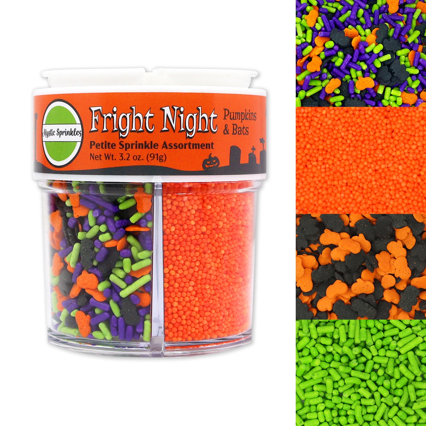 Fright Night Pumpkins & Bats Petite Sprinkle Assortment 3.2oz