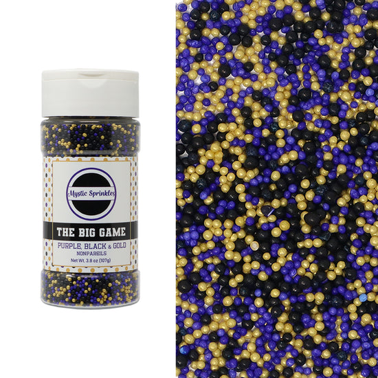 The Big Game - Purple, Black & Gold Nonpareil Mix 3.8oz