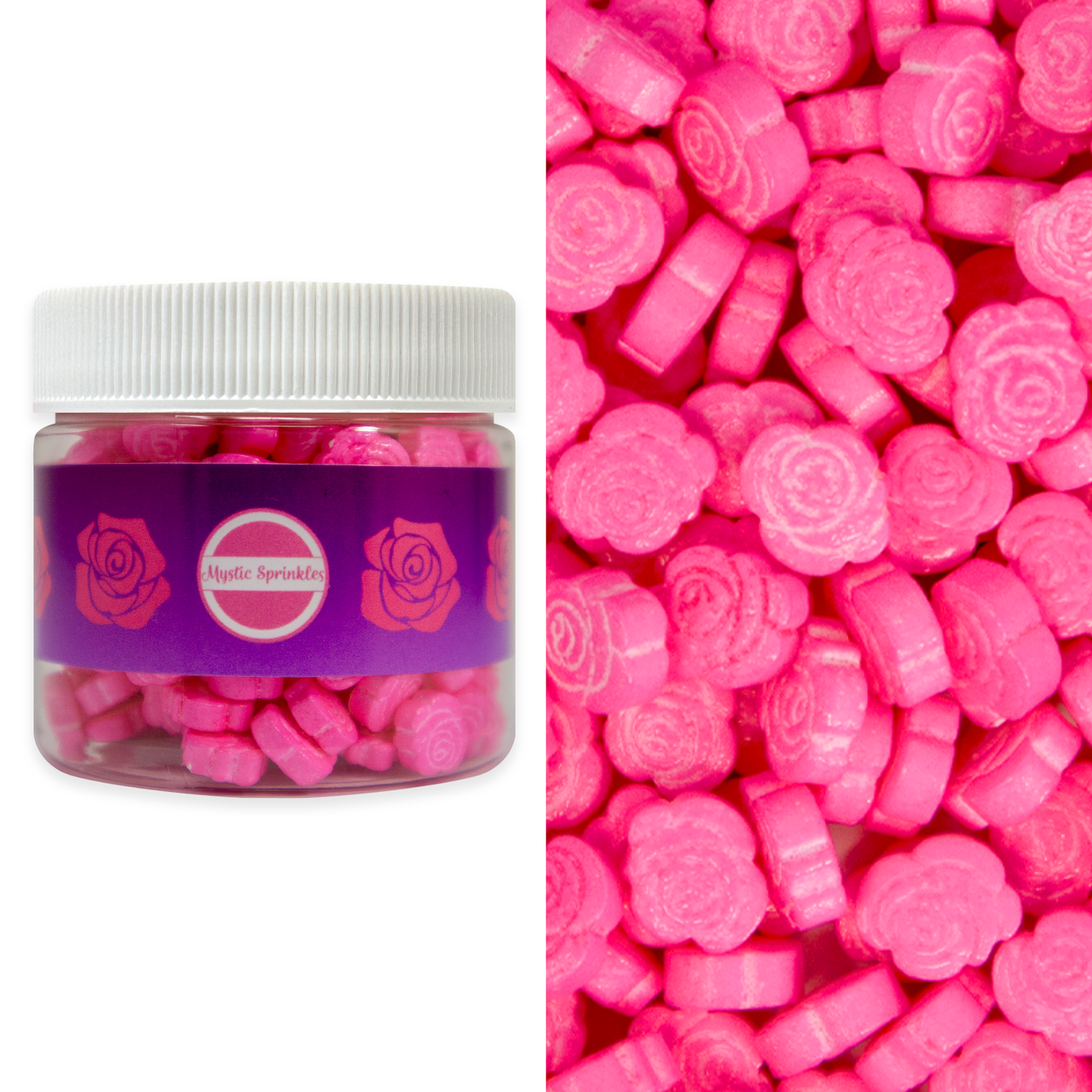 Candy Shapes Pink Roses 2oz