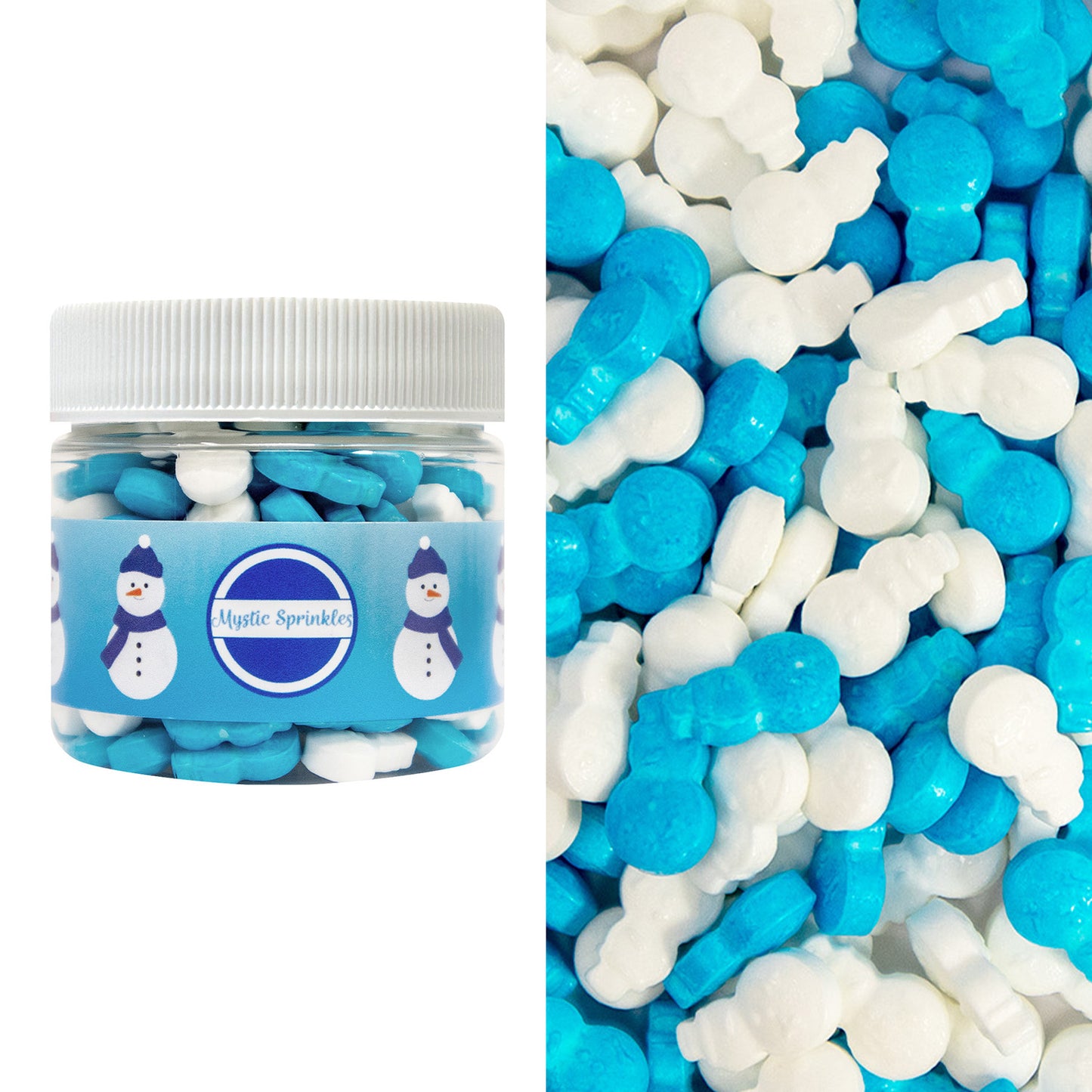 Candy Shapes Blue & White Snowmen 2oz